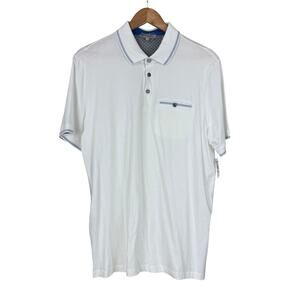 Ted Baker *Flawed* - White Short Sleeve Polo Size 4 (US L) Interior Tag Removed